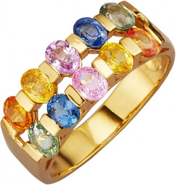 KLiNGEL Damesring met saffieren Multicolor