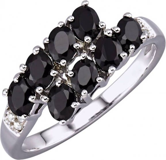 MONA Damesring met spinel en wittopaas Zilverkleur