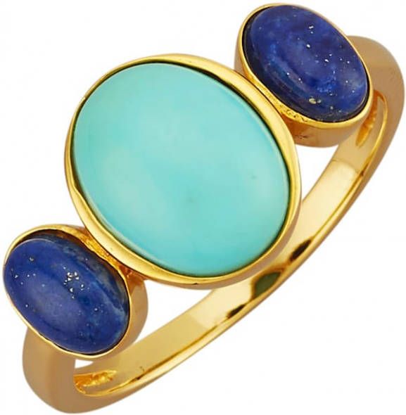 MONA Damesring met turkoois en lapis lazuli Turquoise