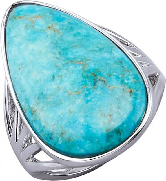 MONA Damesring met turkoois Zilverkleur