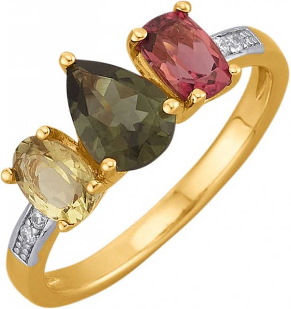 KLiNGEL Damesring Pinkkleurige toermalijn Multicolor