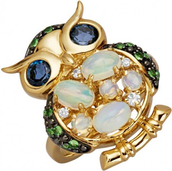 MONA Damesring Uil Multicolor