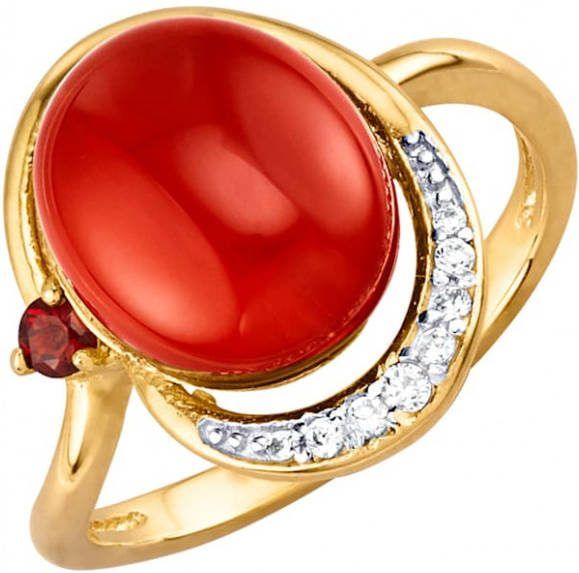 MONA Damesring van echt zilver Rood