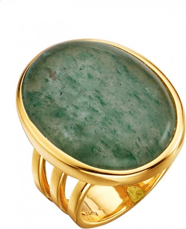 MONA Damesring van verguld zilver Groen