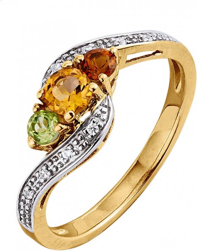 MONA Damesring van verguld zilver Multicolor