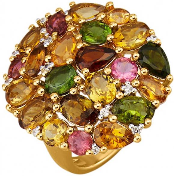 MONA Damesring van verguld zilver Multicolor