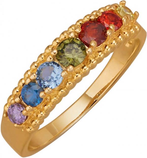 MONA Damesring van verguld zilver Multicolor