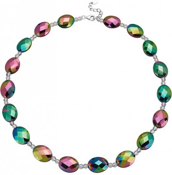 KLiNGEL Ketting met regenboogagaat Multicolor