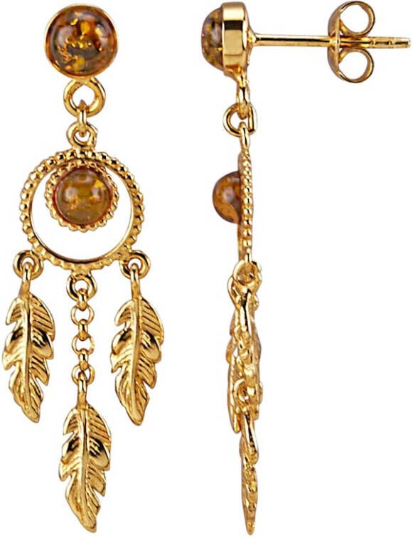 KLiNGEL Oorbellen Droomvanger met barnsteen Goudkleur