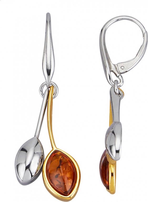 KLiNGEL Oorbellen met barnstenen Bicolor