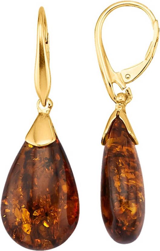 KLiNGEL Oorbellen met barnstenen Goudkleur