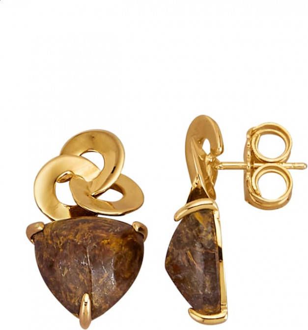 KLiNGEL Oorbellen met pietersiet Goudkleur