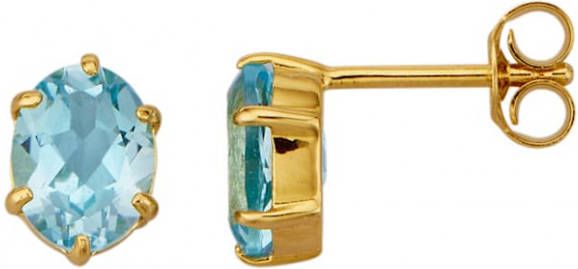 KLiNGEL Oorstekers met blauwe topazen Blauw