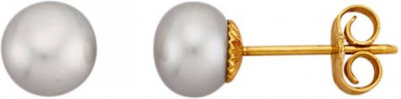 KLiNGEL Oorstekers met cultivé zoetwaterparels Grijs
