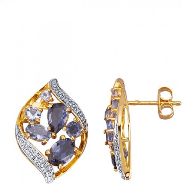 KLiNGEL Oorstekers met edelstenen Bicolor