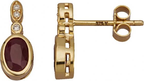 KLiNGEL Oorstekers met robijn Goudkleur