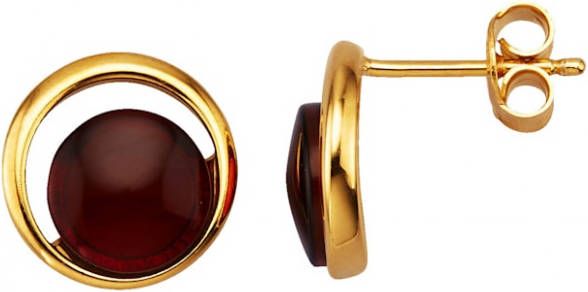 KLiNGEL Oorstekers met rode barnsteen Rood