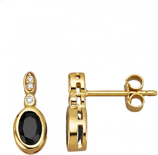 KLiNGEL Oorstekers met saffier Goudkleur