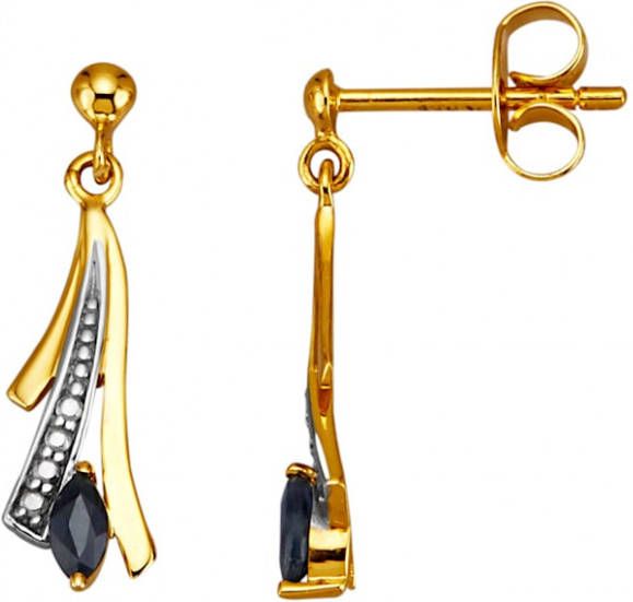KLiNGEL Oorstekers met saffieren Goudkleur