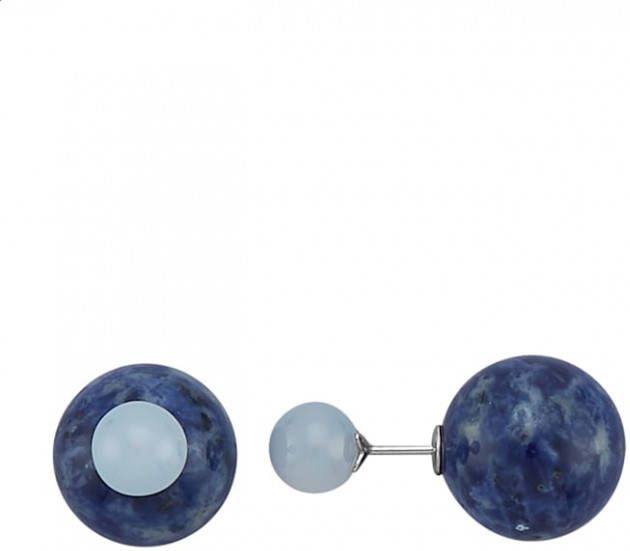 KLiNGEL Oorstekers met sodaliet en chalcedoon Blauw