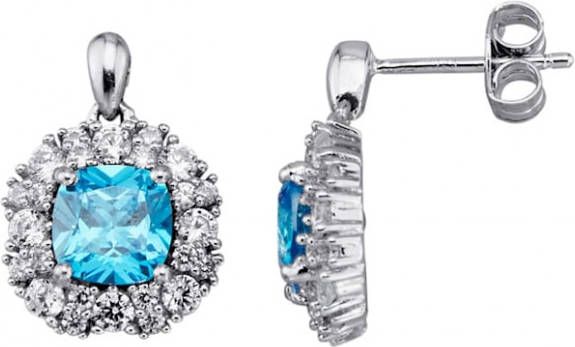 KLiNGEL Oorstekers met synth. zirkonia Blauw