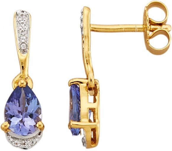 KLiNGEL Oorstekers met tanzanieten en wittopazen Blauw