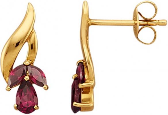 KLiNGEL Oorstekers van 9 kt. Rood