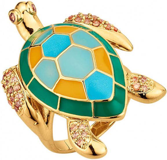 MONA Ring Schildpad met email Groen