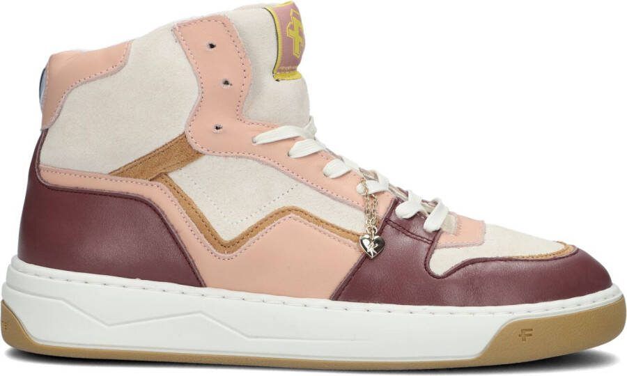 Floris van Bommel IGGI hoge leren sneakers roze/multi