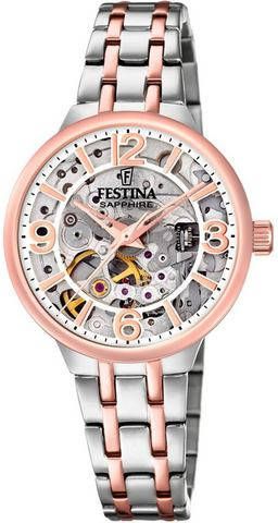 Festina Orologio Skeleton Solo Tempo , Grijs, Dames