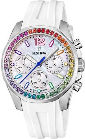Festina Orologio Cronografo Rainbow Gomma , Wit, Dames
