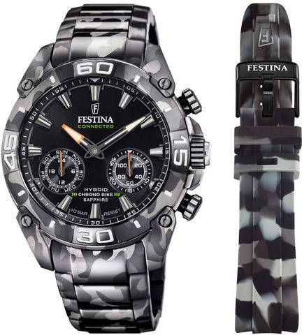 Festina Chronograaf Chrono Bike 2021 Special Edition Connected, F20545/1(set, 2 delig, Met wisselband )
