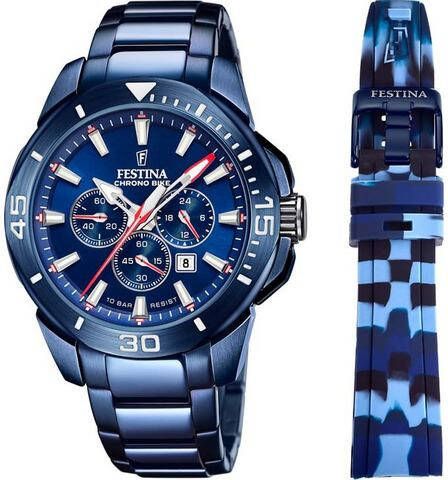 Festina Chronograaf Chrono Bike Special Edition, F20643/1(set, 3 delig, Horloge met verwisselbare band en gereedschap )