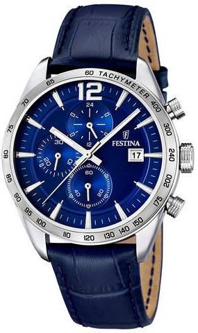 Festina Orologio Uomo Cronografo Collezione Timeless , Blauw, Heren