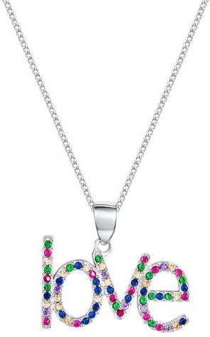 Firetti Ketting met hanger Love met kristalmix