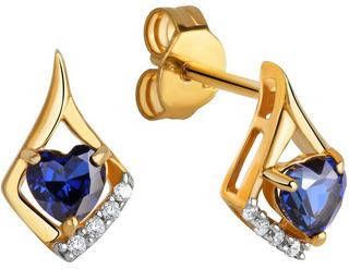 Firetti Oorstekers met saffier(synth. ), zirkoon(synthetisch )