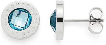 LEONARDO Oorstekers 015785, lichtblauw matrix met glassteentjes