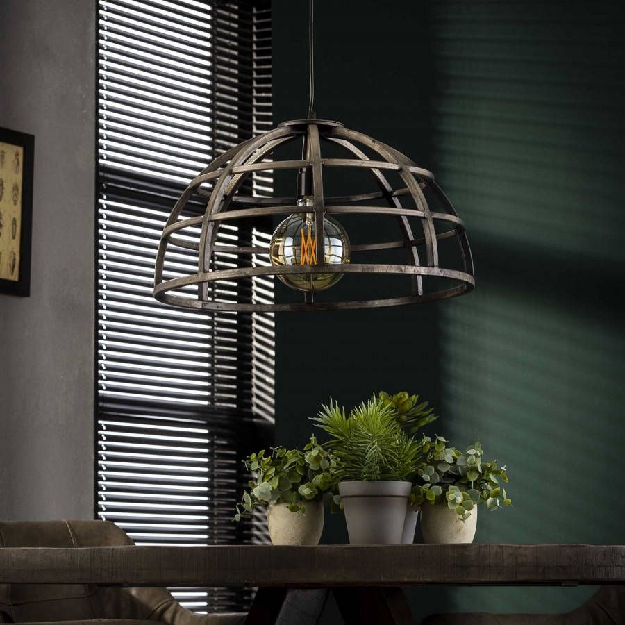 Zaloni Hanglamp Dome 1xØ50 in Oud zilver