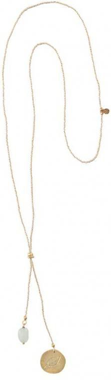 A Beautiful Story Kettingen Fairy Aventurine Leaf Gold Necklace Groen