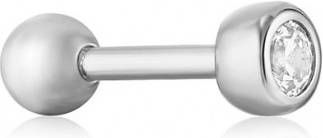 Ania Haie Oorbellen Sparkle Bezel Barbell Single Earring Zilverkleurig