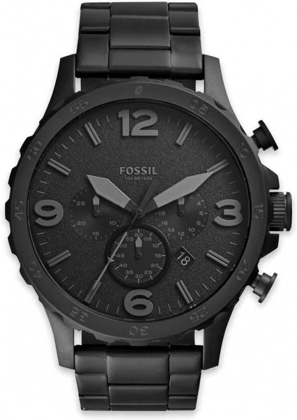 Fossil Horloges Nate JR1401 Zwart