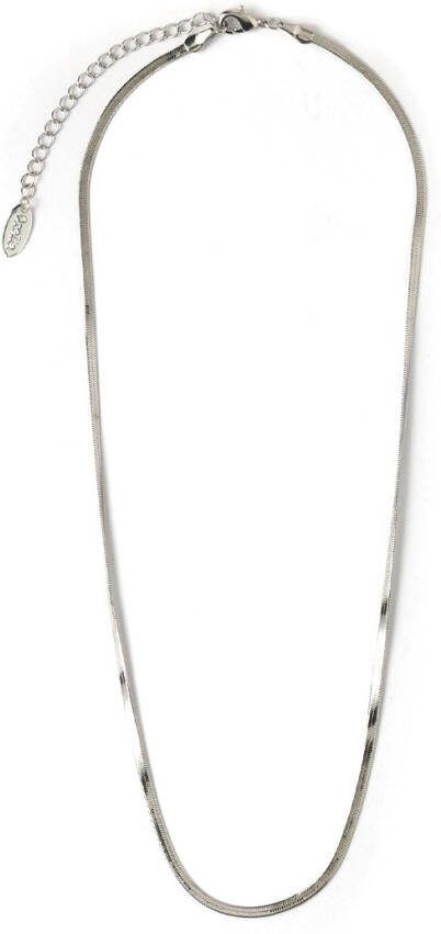 Orelia Kettingen Flat Snake Chain Necklace Zilverkleurig