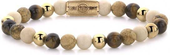 Rebel and Rose Armbanden Autumn Love 6mm yellow gold plated Bruin