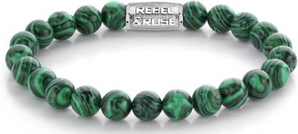 Rebel and Rose Armbanden Malachite Green 8mm Groen