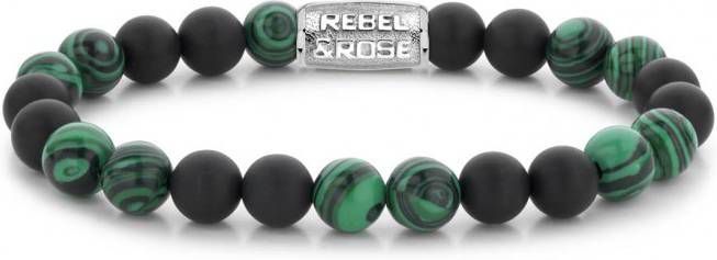 Rebel and Rose Armbanden Matt Malachite Twist 8mm Groen