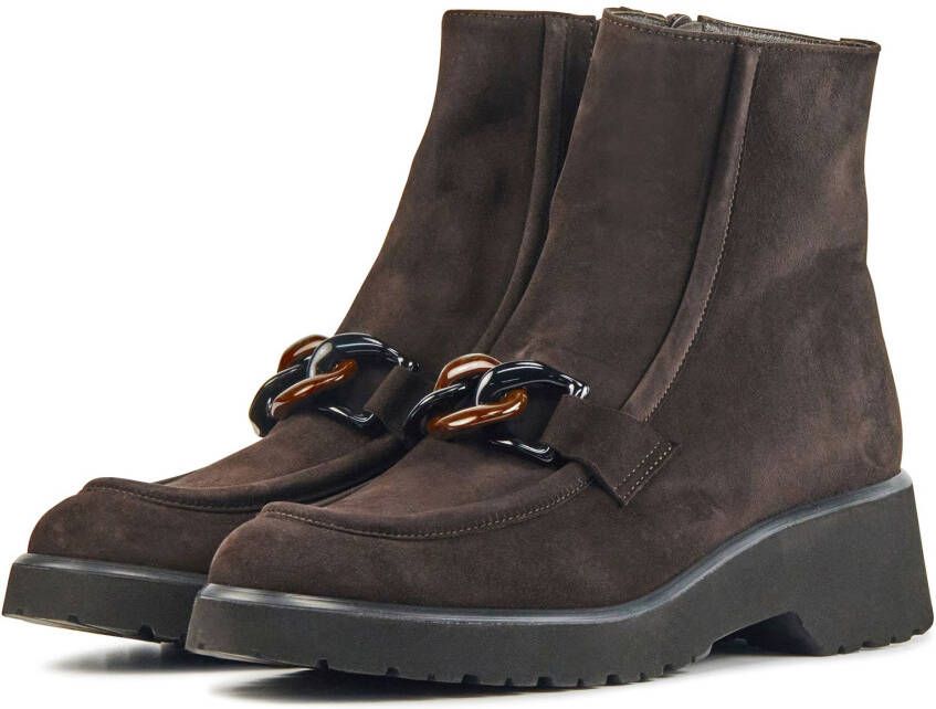 Brunate Dames leren dames enkellaarsjes 38440