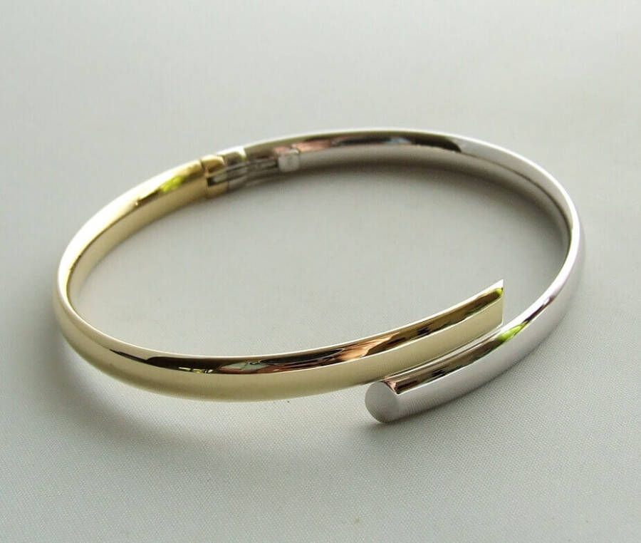 Christian 14 karaat bicolor slavenarmband halfrond model