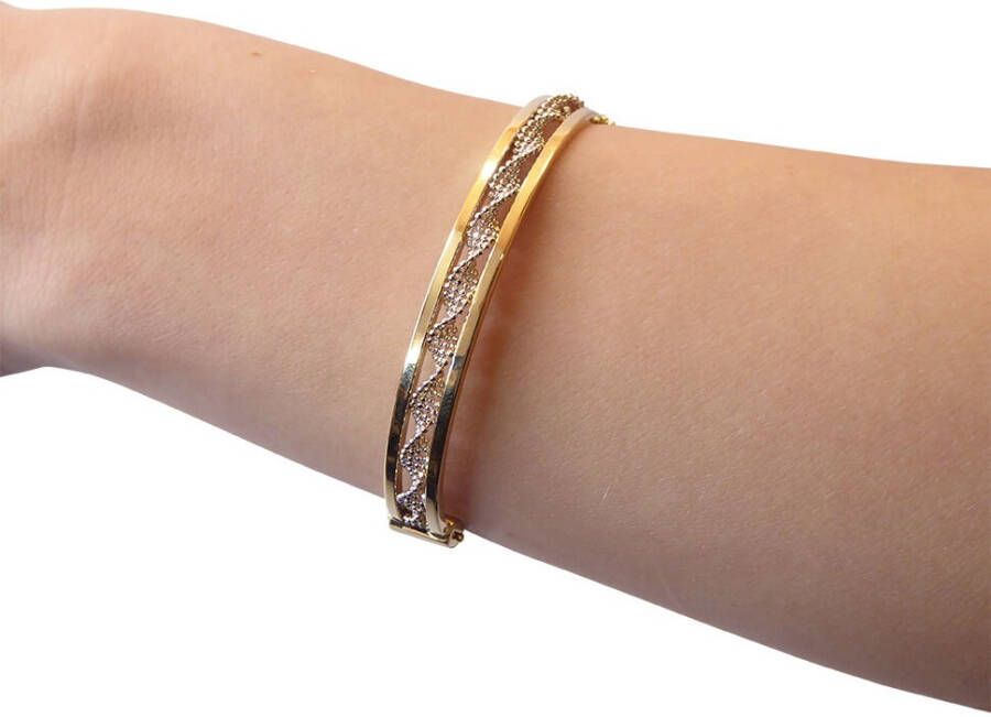 Christian Bicolor gouden slavenarmband