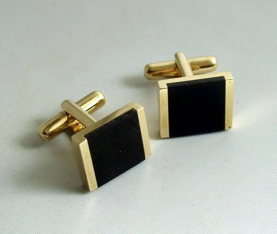Christian Gouden manchetknopen met onyx