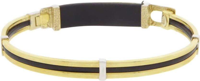 Christian Gouden slavenarmband met leer